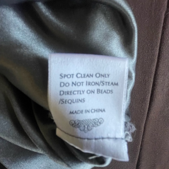 Sue Wong Nocturne Strapless Beaded Cocktail Dress Pewter Silver Size 2 - Picture 5 of 12